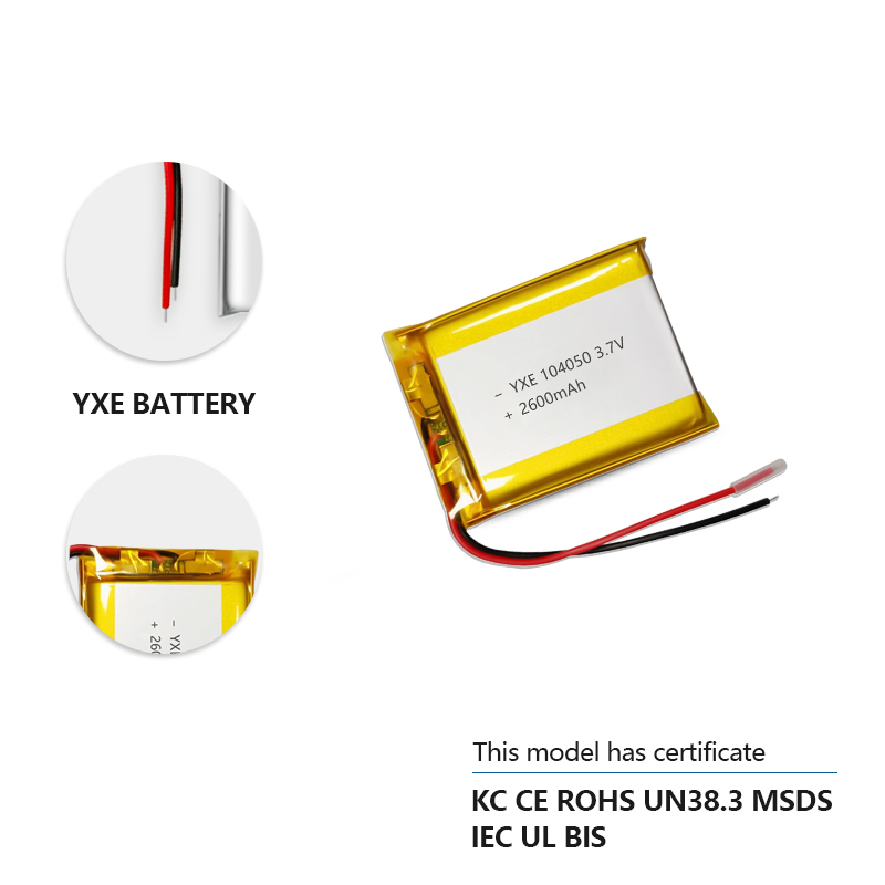 3.7 V Li-ion Battery 104050-2600mah